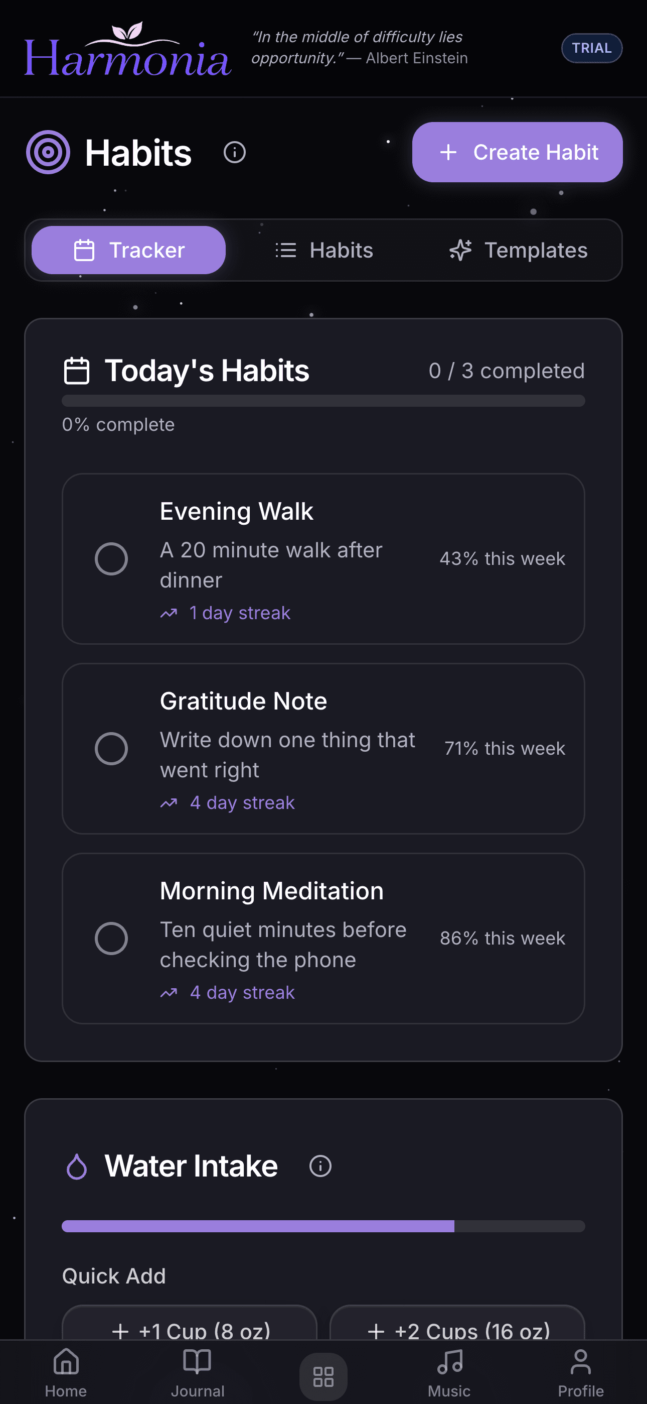 Harmonia Habits on iPhone