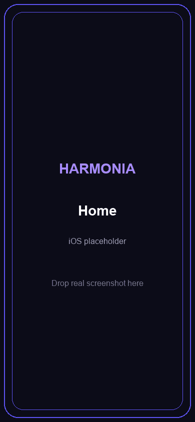 Harmonia iOS home screen